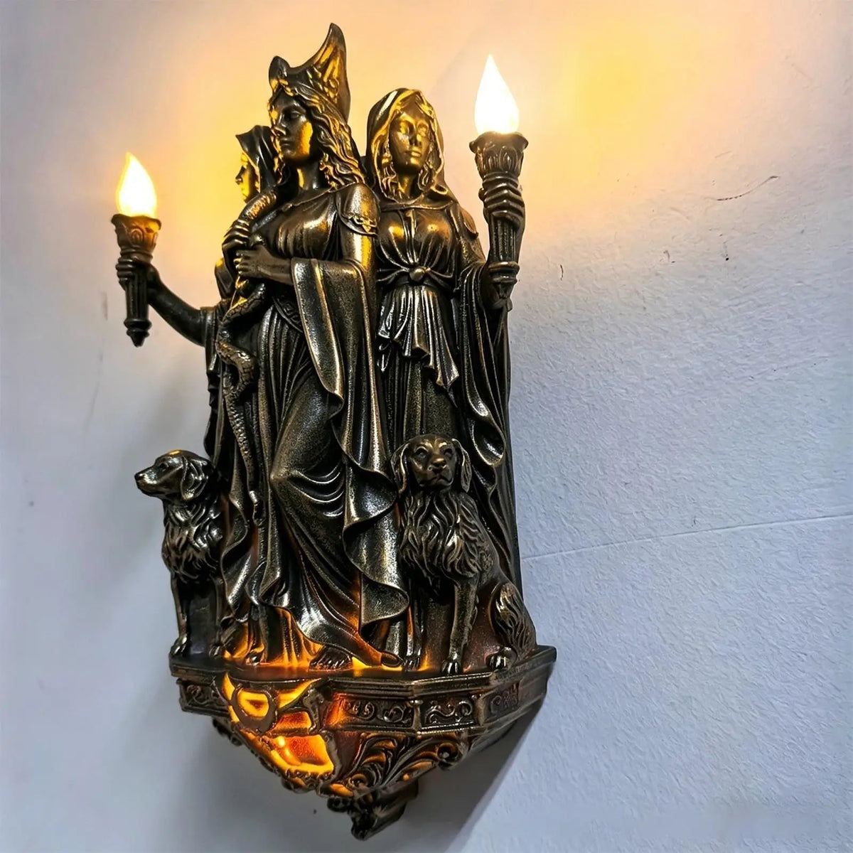 Sculpture Wall Sconce Decorative Gothic Statue Light Vintage Lamp Zpaxo