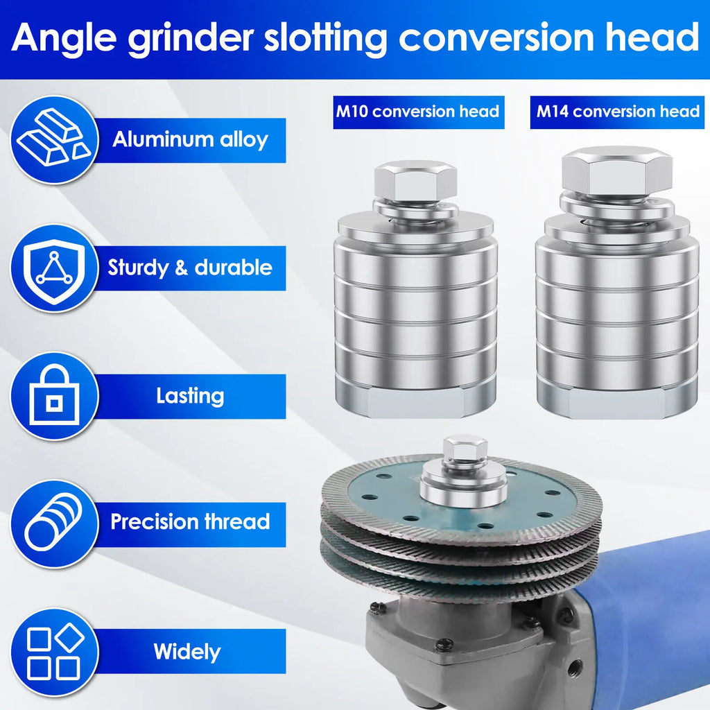 2Pcs Angle Grinde to Grooving Machine Adapter Metal M10 M14 Conversion Head Slotting Machine Angle Grinder Wall Grooving Adapter