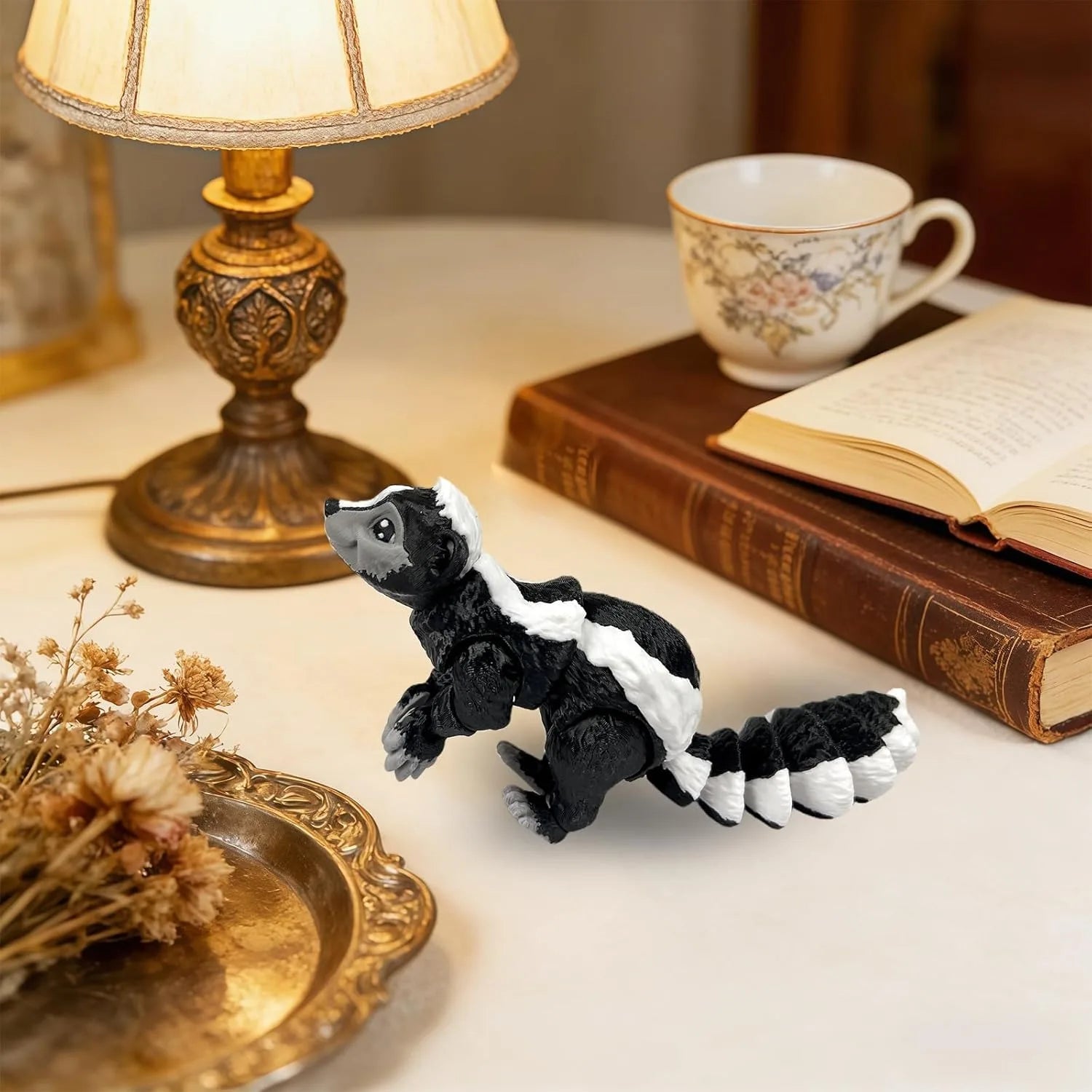 3D Printed Skunk Animals Flexible Articulated Stuff Home Office Decor Zpaxo