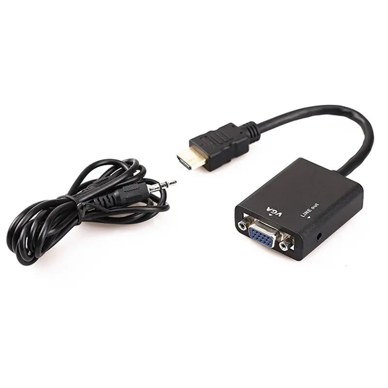 Adapter HDTV VGA Audio Male Female Converter Port HD Output 1080P TV Zpaxo