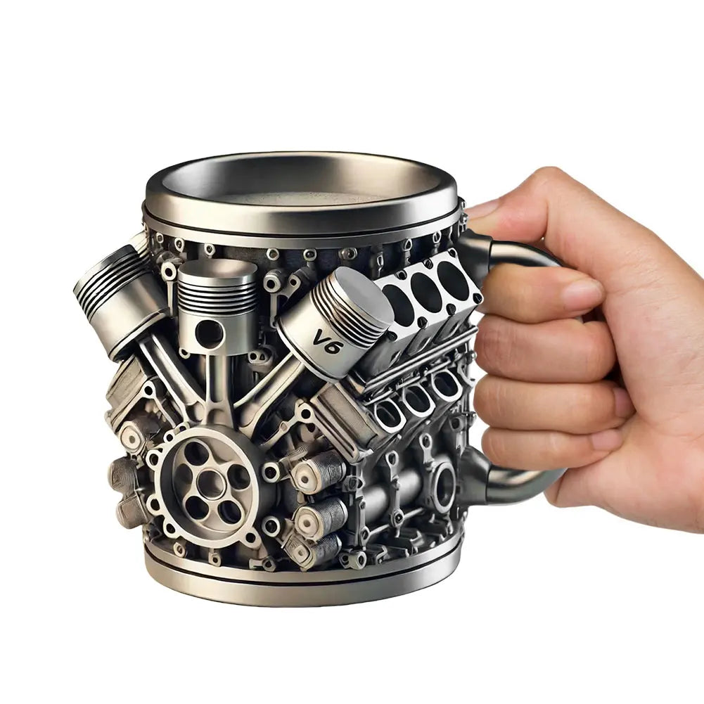 Car Engine Coffee Cup Stainless Steel Mug Cocktail Gifts Men Lovers