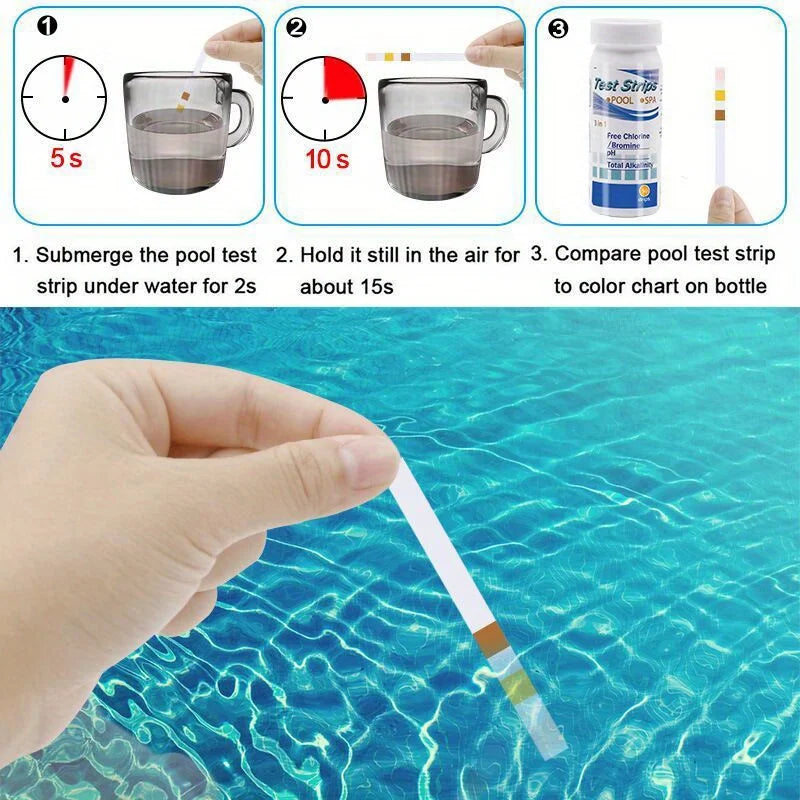 Chlorine PH Test Strips SPA Swimming Pool Aquarium Fish Tank Water