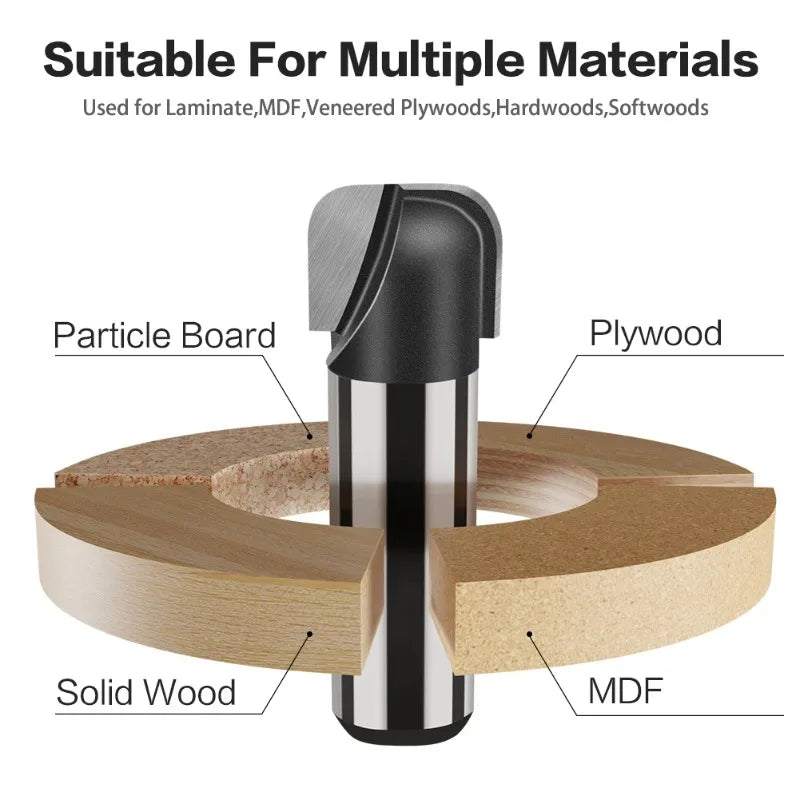 Double Arc Round Bottom Wood Router Bit – 1/2" Shank