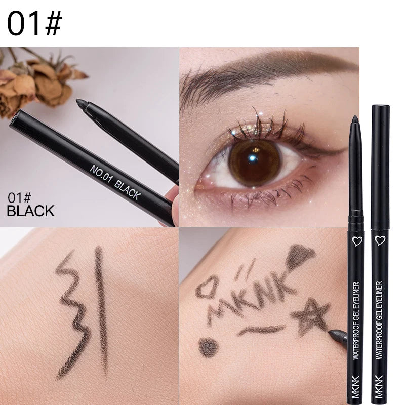 Waterproof Eyeliner Pen White Black Brown Long Lasting Quick-drying Pencil Not Blooming Liquid Eyeliner Gel Eyes Makeup Cosmetic Zpaxo 01