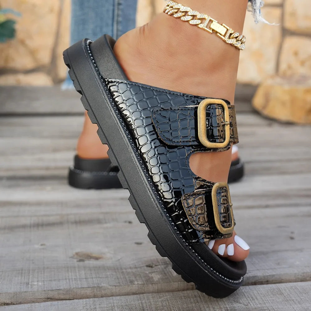 Summer 2026 Designer Women's Platform Slippers Flat Flip-flops Casual