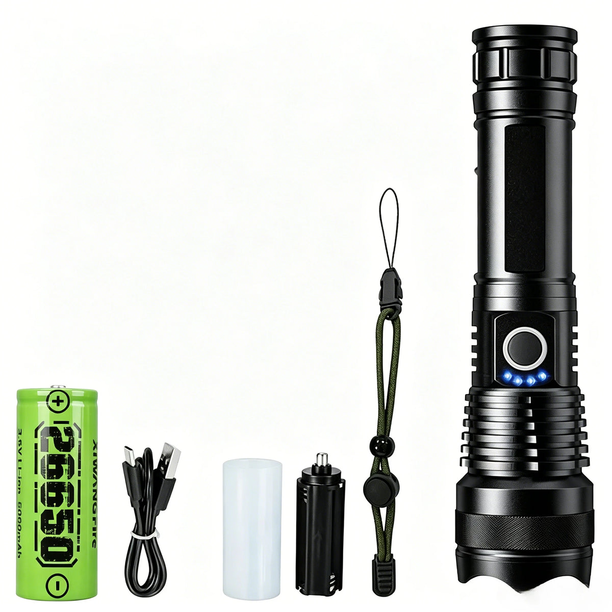 90000LM Power XHP50 Led Flashlight Rechargeable Torch Zoom Usb Hand Zpaxo 26650 battery no box