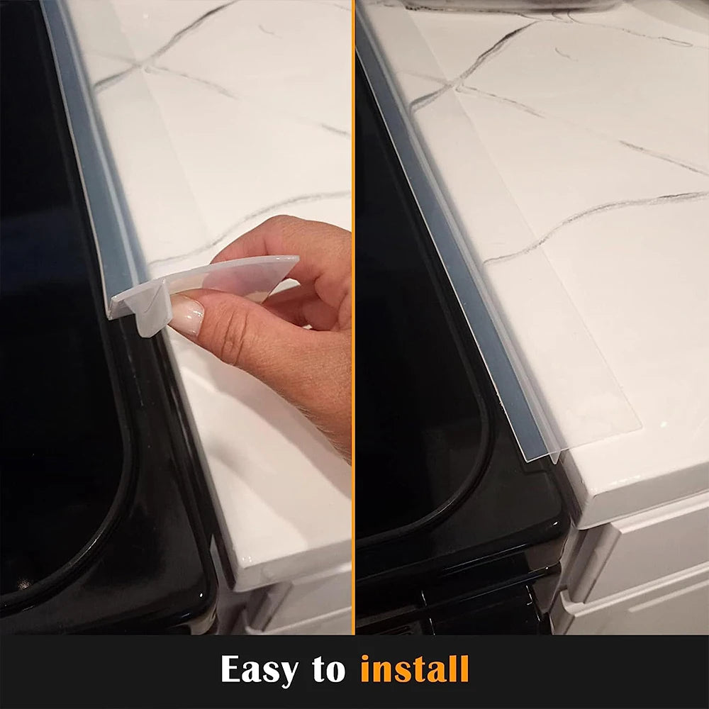 Silicone Stove Counter Gap Cover T-shape Kitchen Oilgas Slit Filler Heat Resistant Mat Cook Oil Dust Water Seal Zpaxo