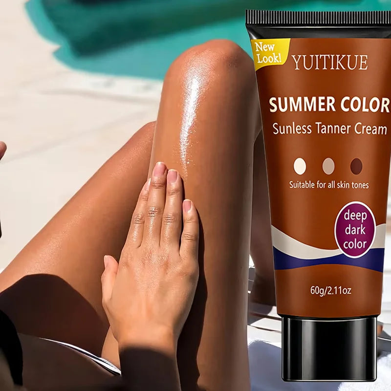 YUITIKUE Self Tanner – Clear Formula, Natural Deep Dark Glow 60g Self Tanner Zpaxo
