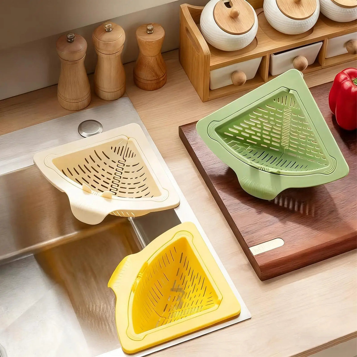 Magnetic Sink Drain Basket Stainless Steel Anti Clog Strainer Corner Zpaxo