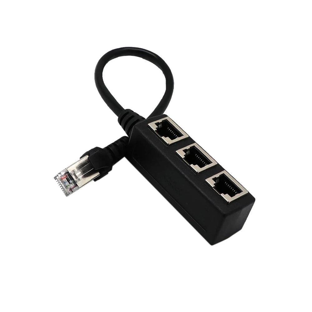 RJ45 Ethernet Cable Splitter Network Adapter Ethernet Splitter 1 to 3 Cable Suitable Super LAN Ethernet Connector Adapter Cat 6 Zpaxo