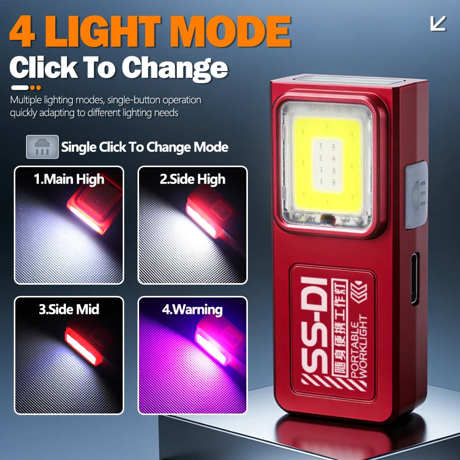 KDULIT LED COB Mini Flashlight – Rechargeable, Magnetic, Waterproof