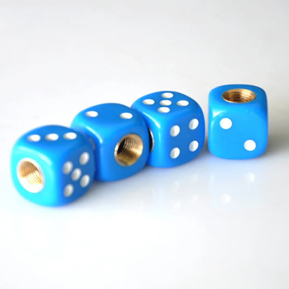 Dice Style Tire Valve Caps – ABS Car, Motorcycle & Bike