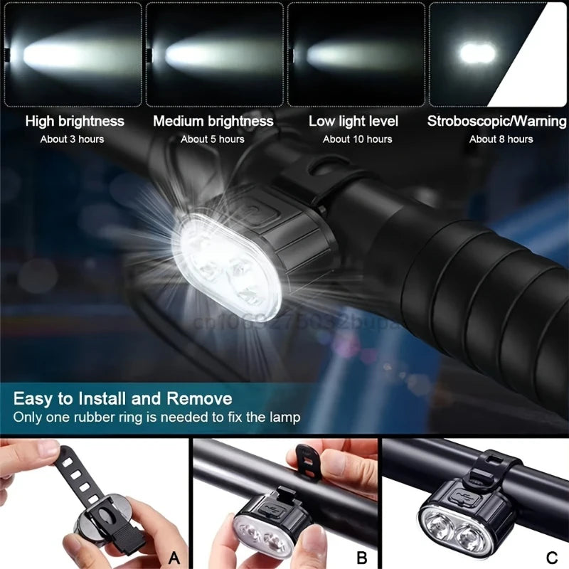 Heinast Bike Lighting Front and Rear Lights Bicycle Lamp Led Cycling Light Bike Flashlight for Bicycle Front Taillight Lantern Zpaxo