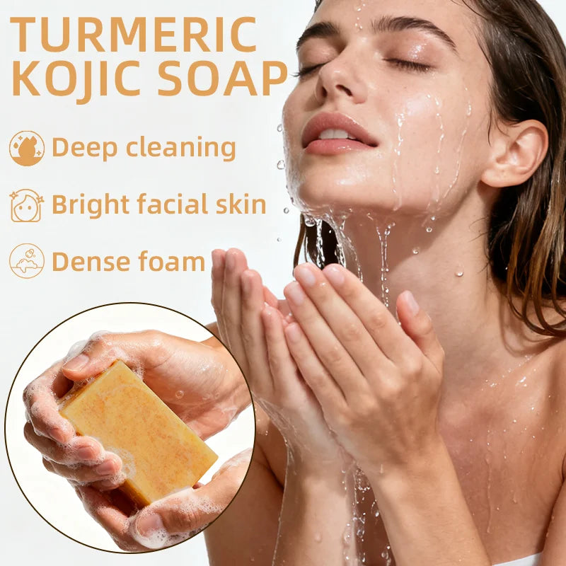 YUITIKUE Turmeric Kojic Acid Brightening Soap 200g – All Skin Types Brightening Bar Soap Zpaxo