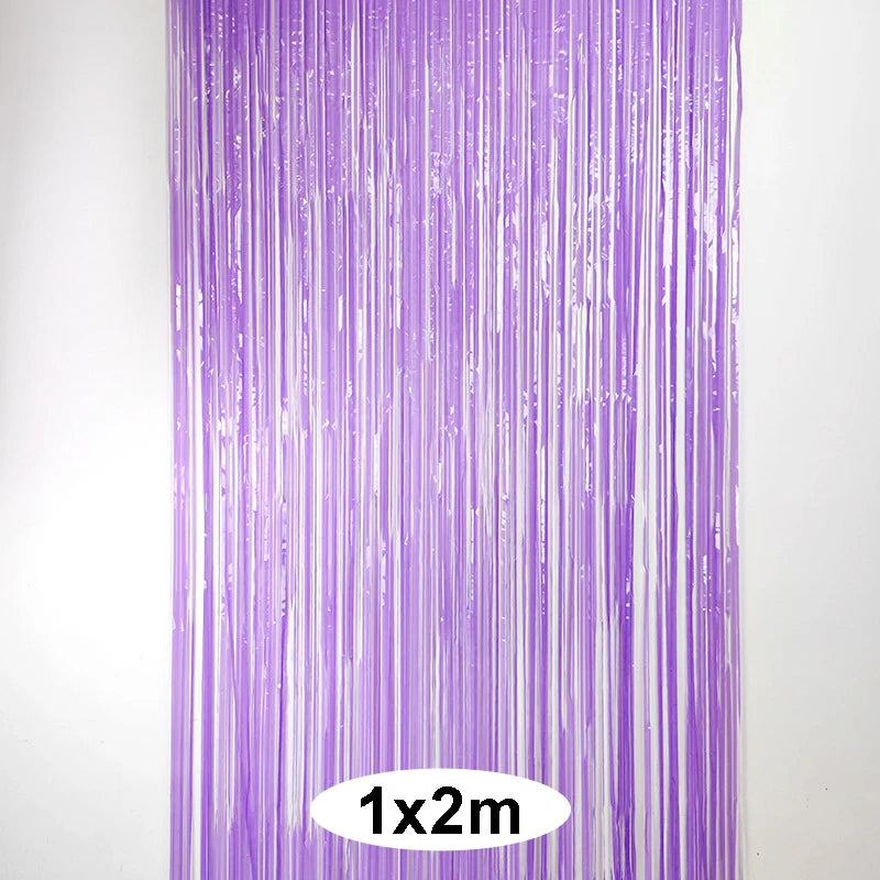 Pastel Fringe Foil Curtain Macaron Curtains Photo Booth Backdrop Zpaxo