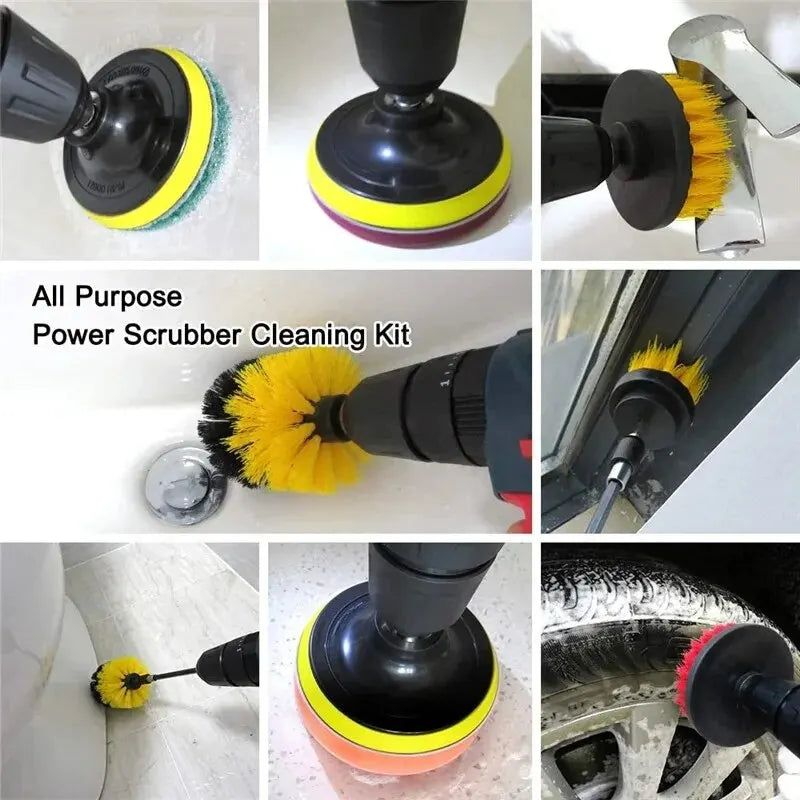 22 /3Pcs Electric Drill-Brush Kit Power Scrubber Brush For Carpet Bathroom Surface Tub Furniture Shower Tile Tires Cleaning Tool Zpaxo