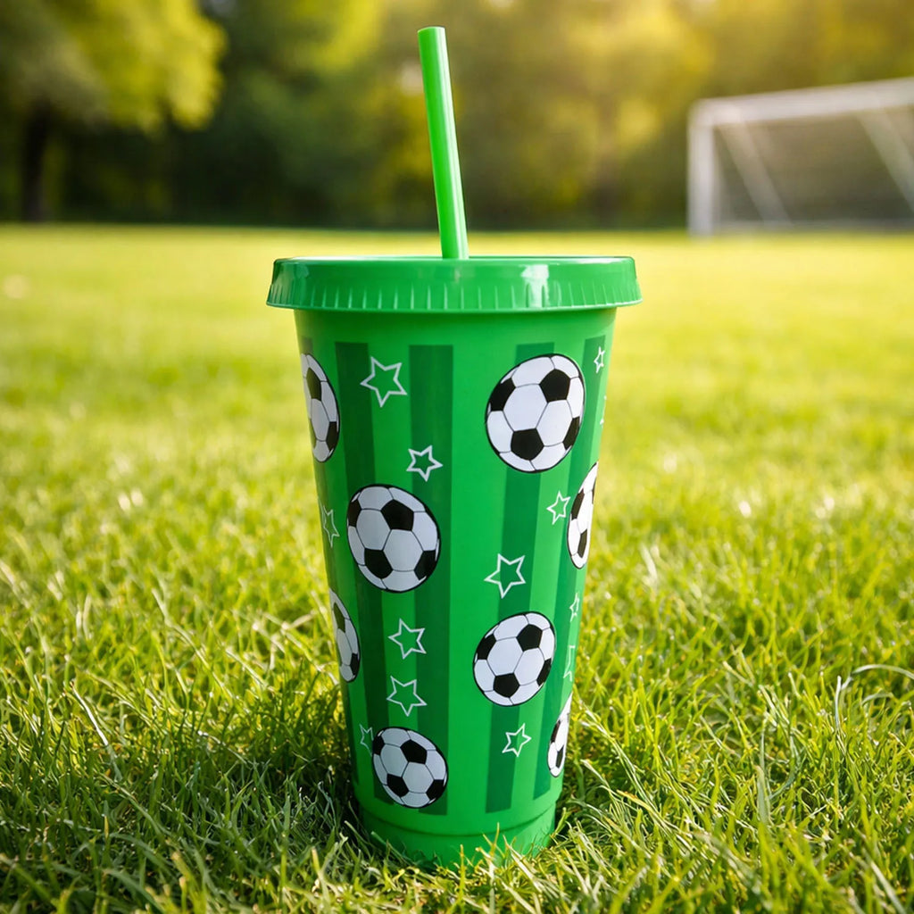24oz Football-Shaped Reusable Tumbler Cups – 6 or 12 Pack