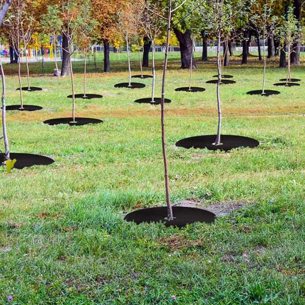 10-Pack Non-Woven Tree Mulch Rings – Weed Control Barrier Mat Weed Control Mat Zpaxo