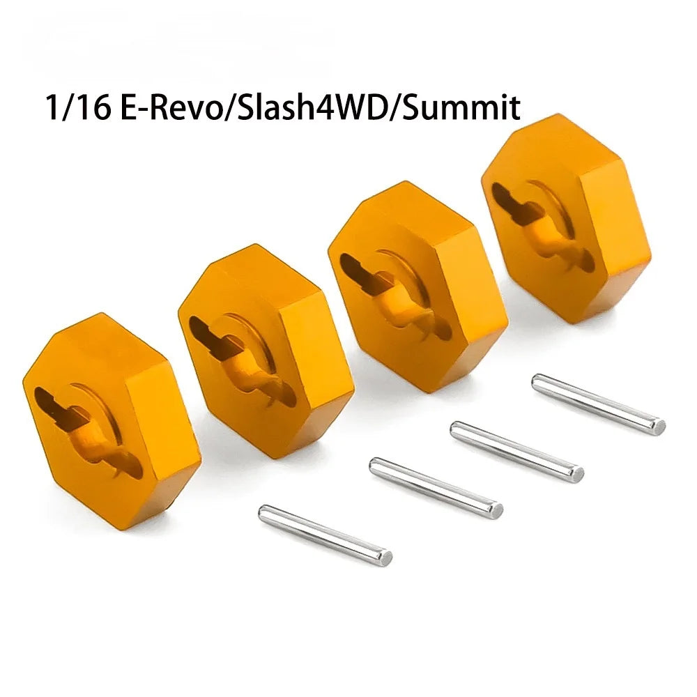 1 16 RC Car Upgrade Wheel Hex Hubs Axle Pins Traxxas E-revo Slash 4WD Zpaxo Gold
