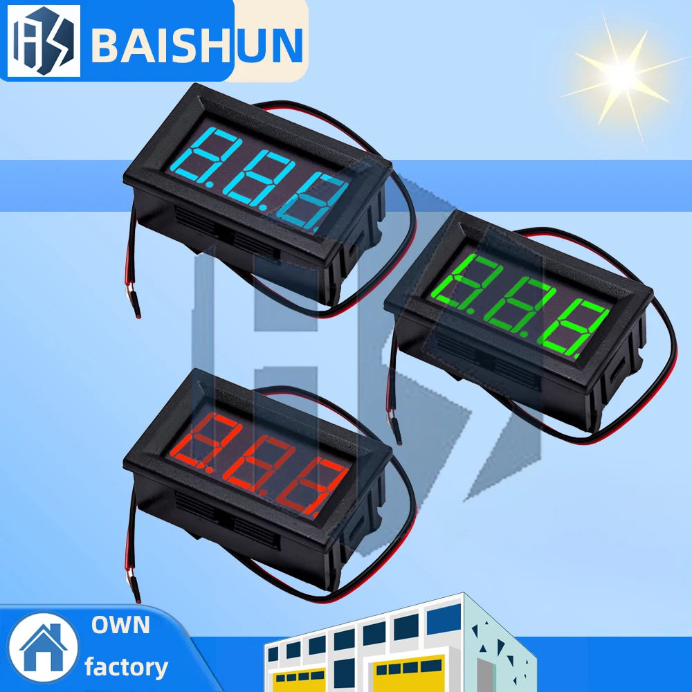 0 56 RGB LED AC Voltmeter 70-500V 2-Wire Voltage Meter 110V 220V DIY Zpaxo