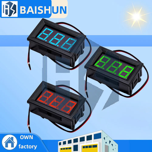 0 56 RGB LED AC Voltmeter 70-500V 2-Wire Voltage Meter 110V 220V DIY Zpaxo