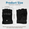 LED Flashlight Gloves 8 LEDs Breathable Half Finger Lighted Running