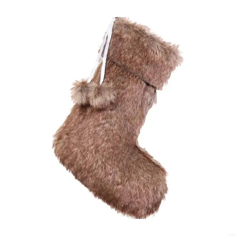Faux Furs Holiday Hanging Sock Elegant Designs Fireplaces Mantels