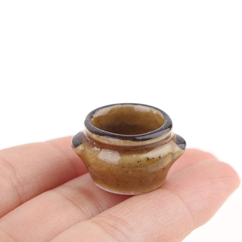 ▶1Pc 1:12 Dollhouse Ceramics Pot Bowl Tableware Vegetable Bowl Soup Bowl Kitchen Toy Zpaxo 1Pc