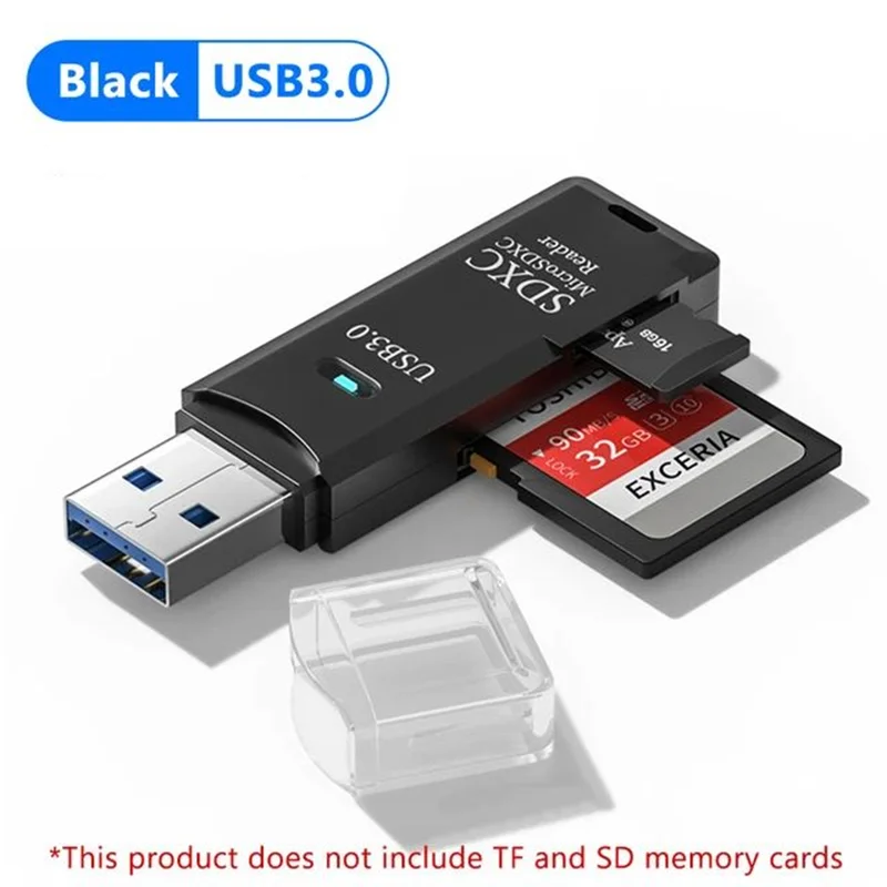 USB 3 0 Card Reader SD TF Multifunctional 1 Suitable Laptops Zpaxo Black