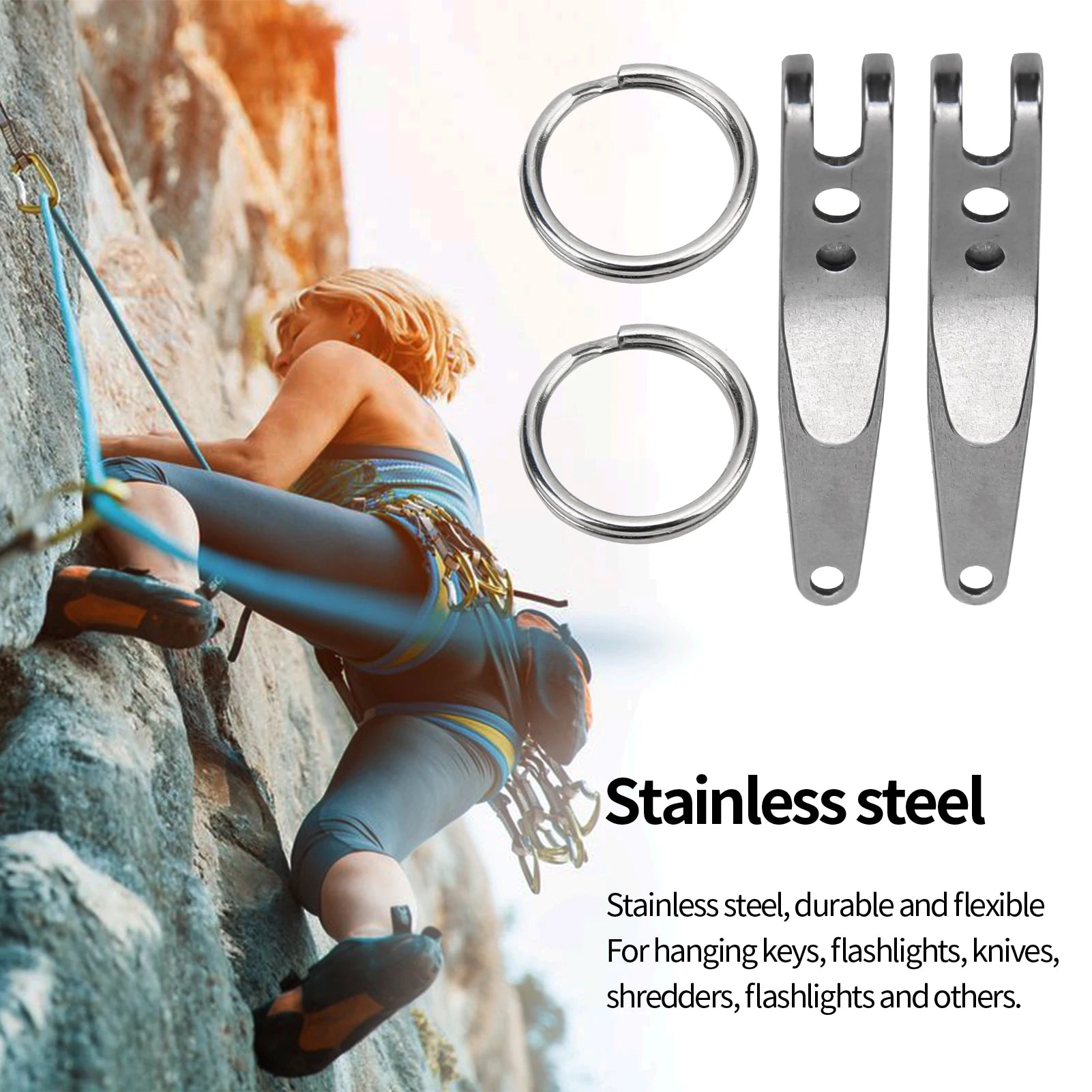 Mini Outdoor Belt Clip Stainless Steel Suspension Pocket Key Holder