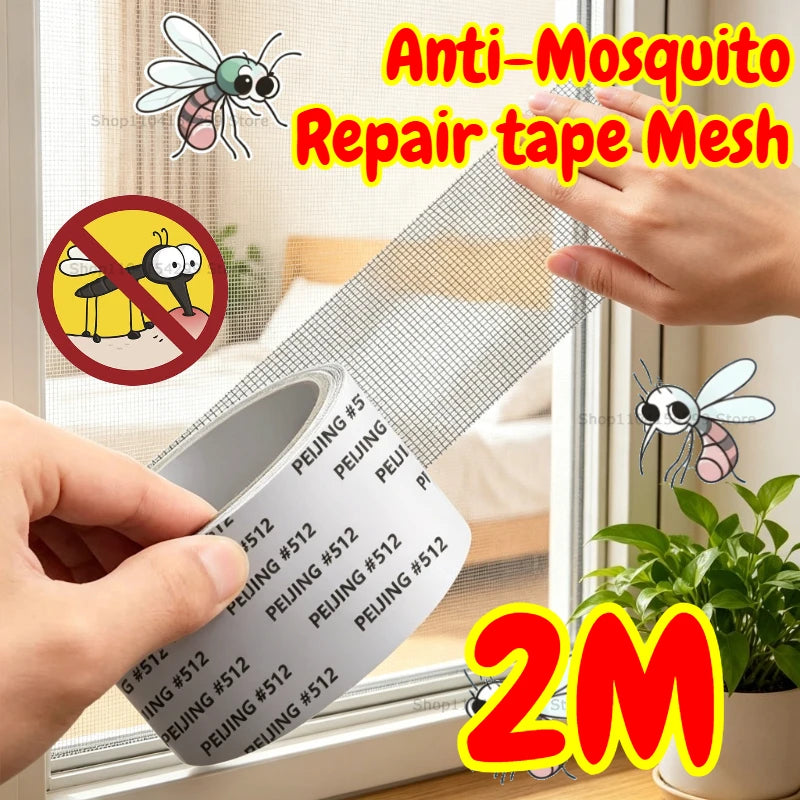 2M Strong Self-Adhesive Window Screen Repair Tape - Cover Holes and Tears, Keep Insects Out Window Screen Mosquito Net Zpaxo