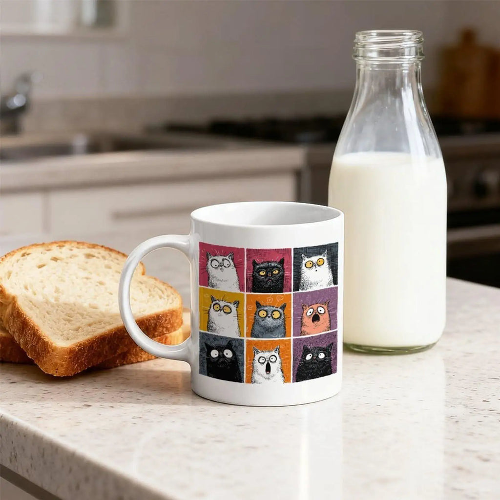 Cat Mug Anti-slip Handle Cute Drinkware Ceramic Coffee Tea Cup Cold
