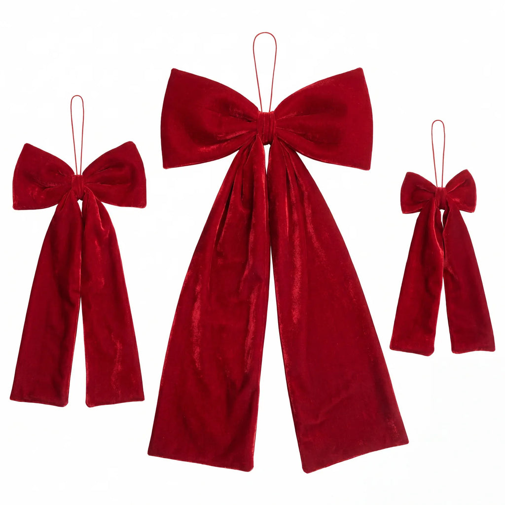 Soft Velvet Ribbon Bow Ornaments Christmas Tree Decor Versatile