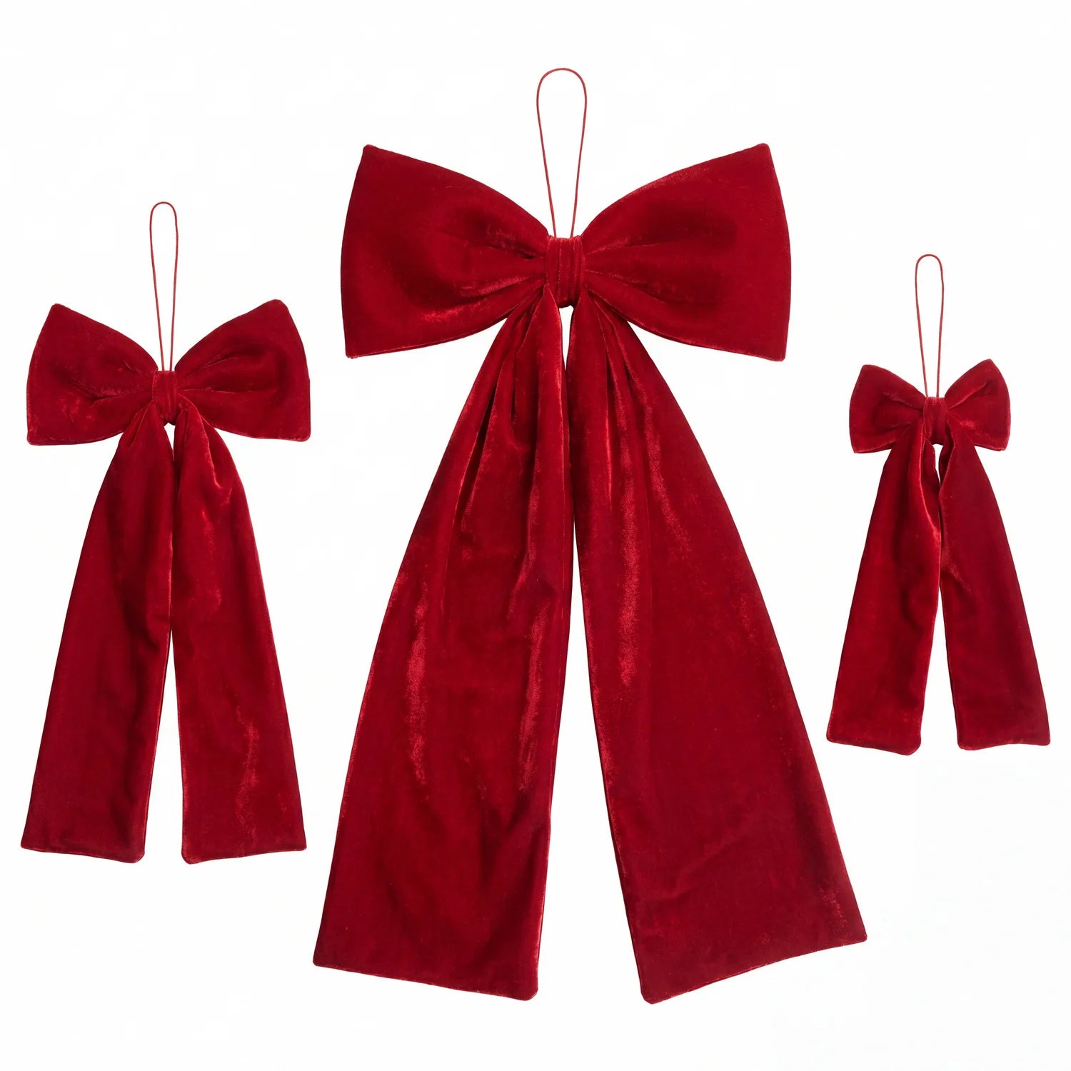 Soft Velvet Ribbon Bow Ornaments Christmas Tree Decor Versatile