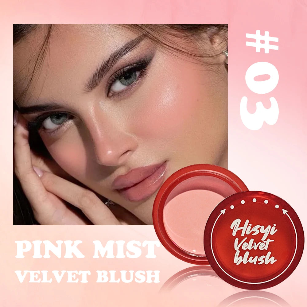 HISYI Velvet Blush Matte Creamy Texture Natural Cheek Tint Long-lasting Makeup Face Beauty Zpaxo Coral Red