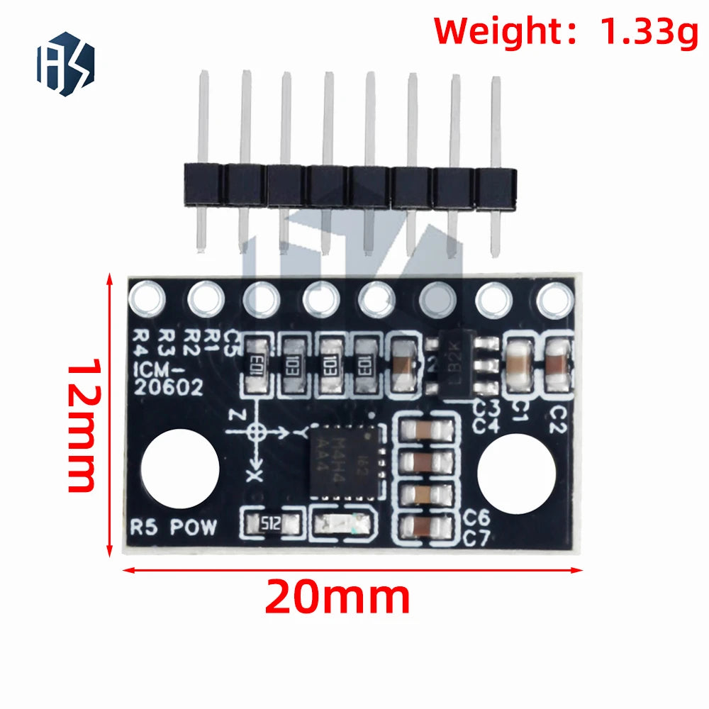 Low-Noise 6-Axis Gyroscope Accelerometer: ICM-20602 3.3-5V High-Precision Module –for Arduino Ready Zpaxo