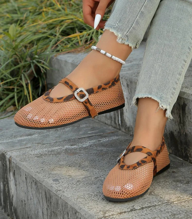 Round Head One Buckle Strap Ballet Shoes Women's Soft Bottom Flat