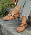 Round Head One Buckle Strap Ballet Shoes Women's Soft Bottom Flat