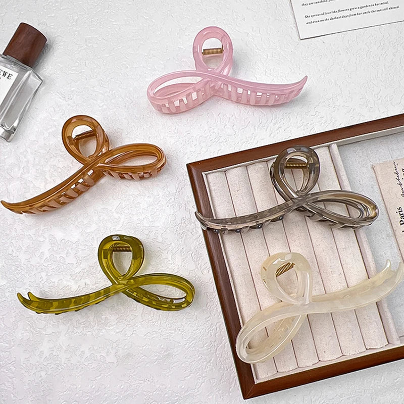 Elegant Jelly Color Bow Hair Claw For Women Girls Sweet Hair Ornament Back Headband Hair Clips Hairpin Fashion Hair Accessories Zpaxo