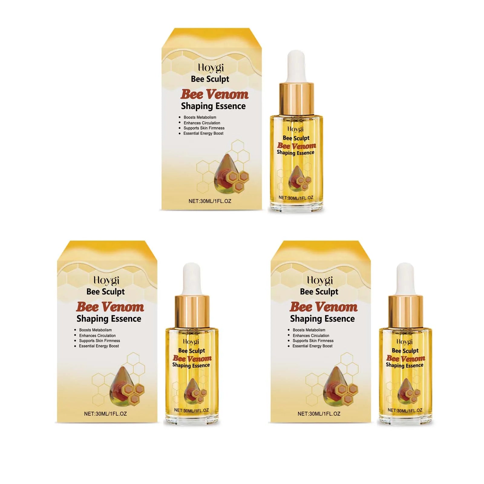 Hoygi Bee Venom Slimming Firming Body Oil – Anti-Cellulite Body Slimming Oil Zpaxo 3Pcs 30ml