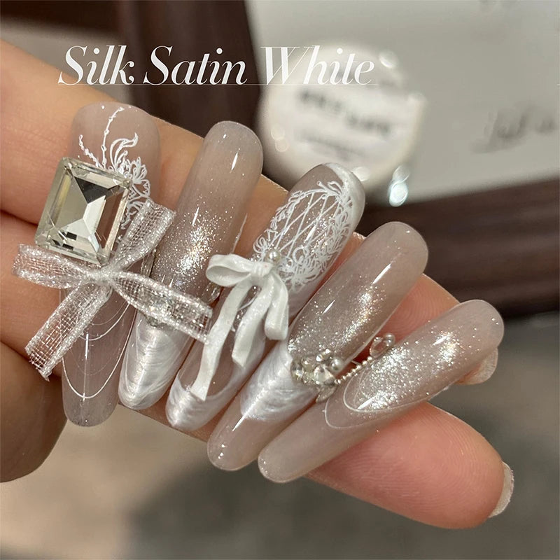 Silk Satin White Wire Drawing Gel Nail Art Elastic Wire Drawing Gel DIY Designs Sculpting Gel for Painting Designing Outlining Zpaxo