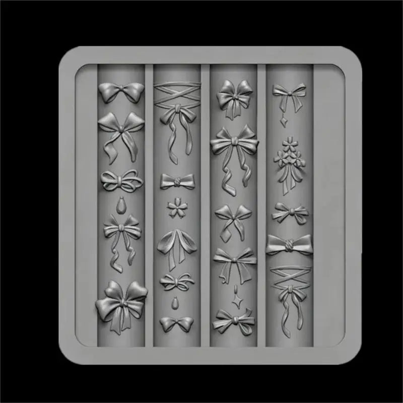 3D Bowknot Silicone Nail Mold Heat Resistant Mixed Shape DIY Manicure Zpaxo A3