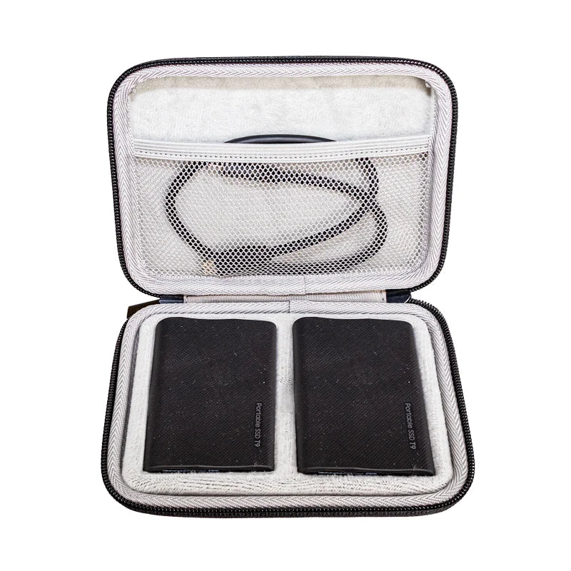 Double Slot Hard Travel Carry Case Storage Bag 2 Samsung T9 T7 Shield Zpaxo