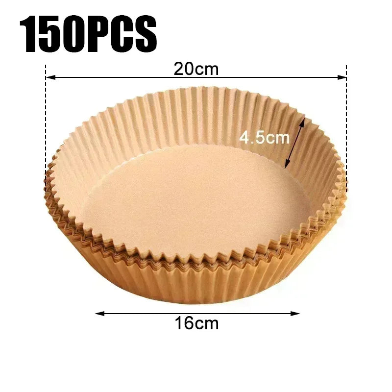 Air Fryer Paper Liners Disposable Oil-Proof Waterproof Baking Paper Round Square And Rectangle Parchment Kitchen Party Supplies Zpaxo 150pcs Round