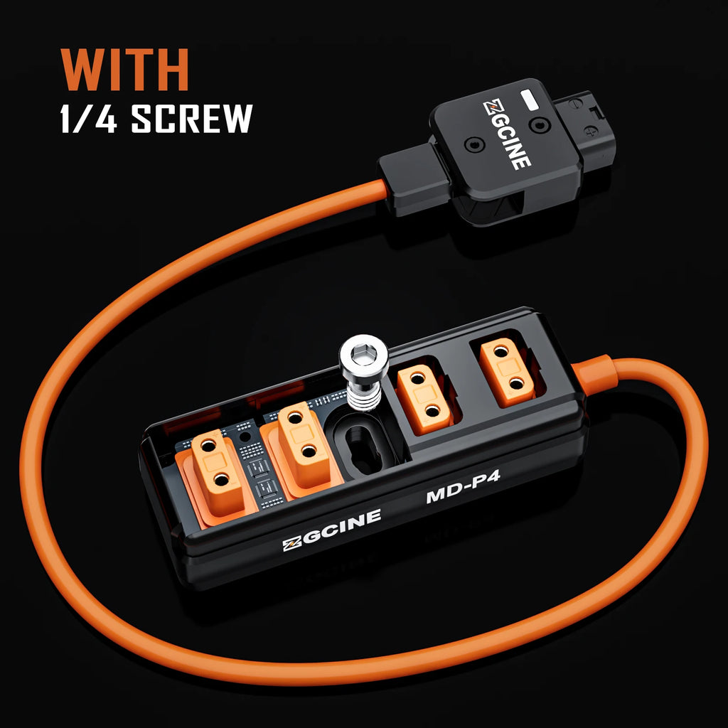 MD-P4 D-tap Splitter Cable 180 Rotatable Male Plug 4 Female Ports