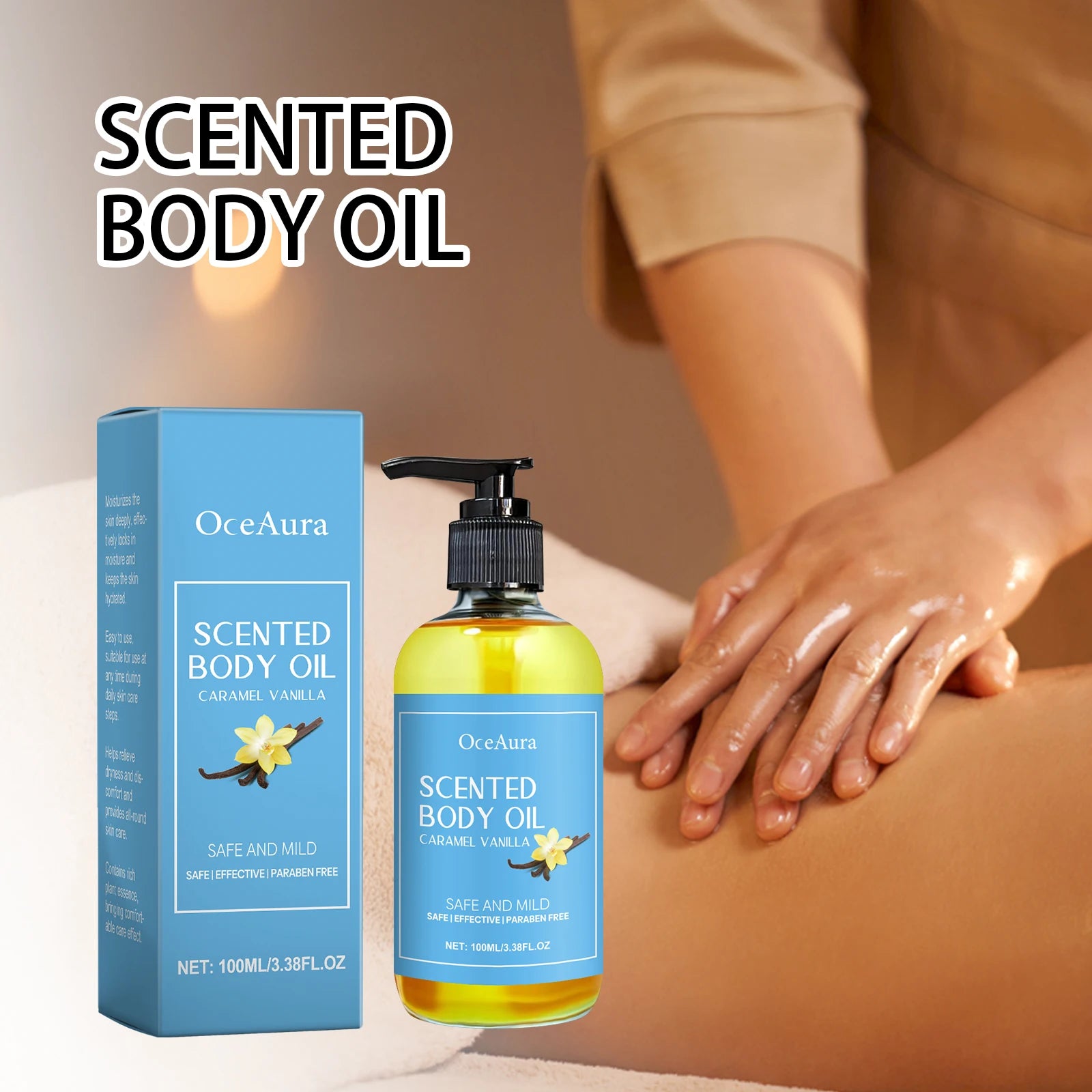Caramel Vanilla Body Massage Oil – Moisturizing Spa Skin Care Body Massage Oil Zpaxo