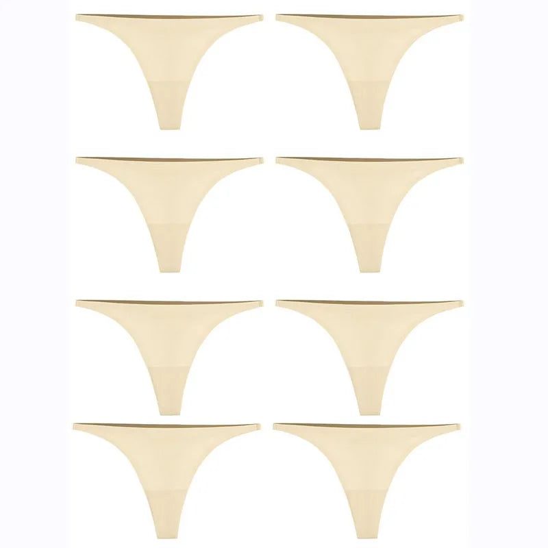 Women's Seamless Ice Silk Thongs – 3 or 8 Pack G-String Panties