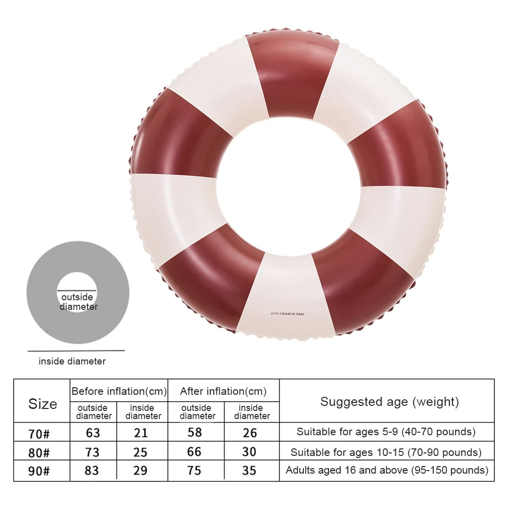 Inflatable Swim Ring Pool Floating Rings Leakproof Blow Up Tube Water Zpaxo Dark Brown 70 1