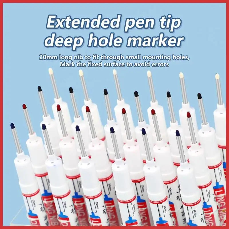 Deep Hole Long Nib Head Markers Metal Perforating Pen Waterproof
