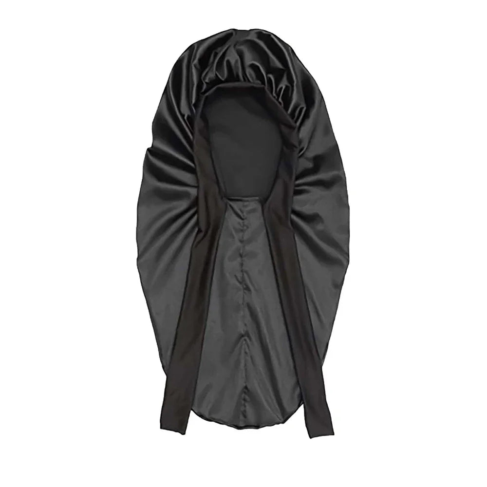 Women Bonnet Satin Sleeping Hat Long Tail Braid Hair Night Sleep Cap